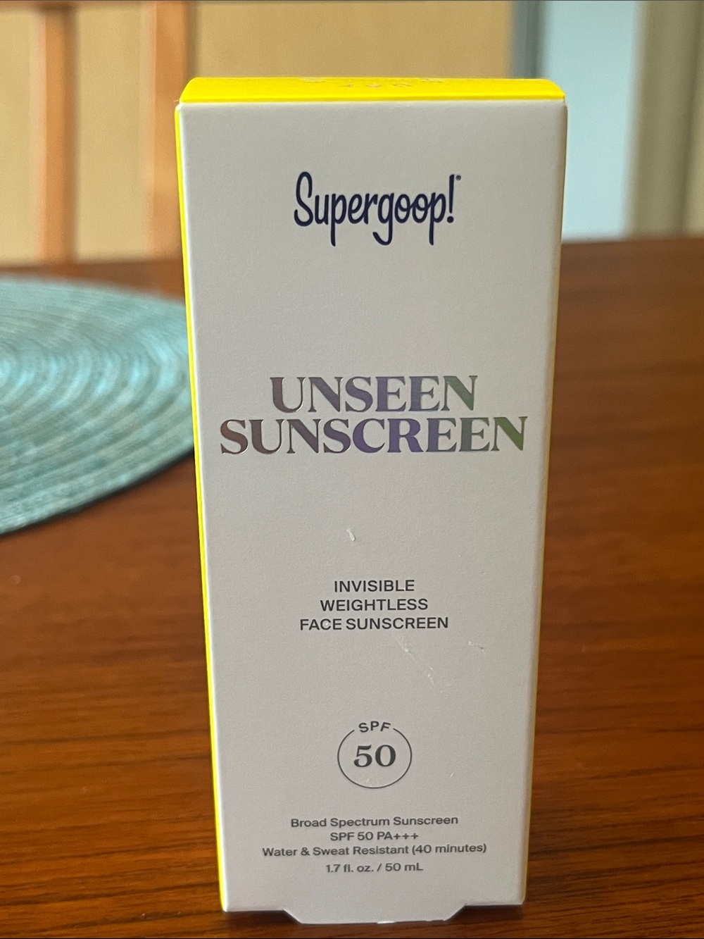 Supergoop! Unseen Sunscreen SPF 50 - White & Yellow Packaging